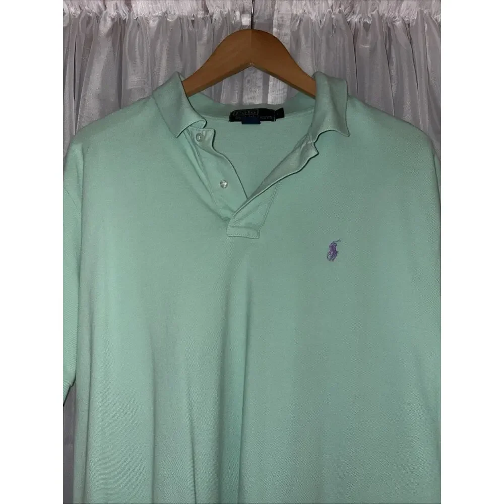 Polo Ralph Lauren Mens Classic Short Sleeve Polo Shirt Mint Green Size Large